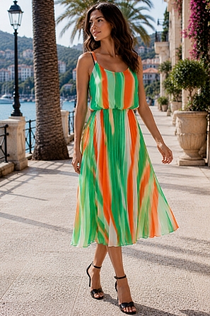 Rochie spectaculoasă cu talpă cu culori irizate 9802