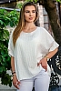 Ленена дамска релефна блуза с къси ръкави