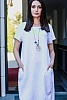 Bumbac one-color rochie cu accesoriu cadou